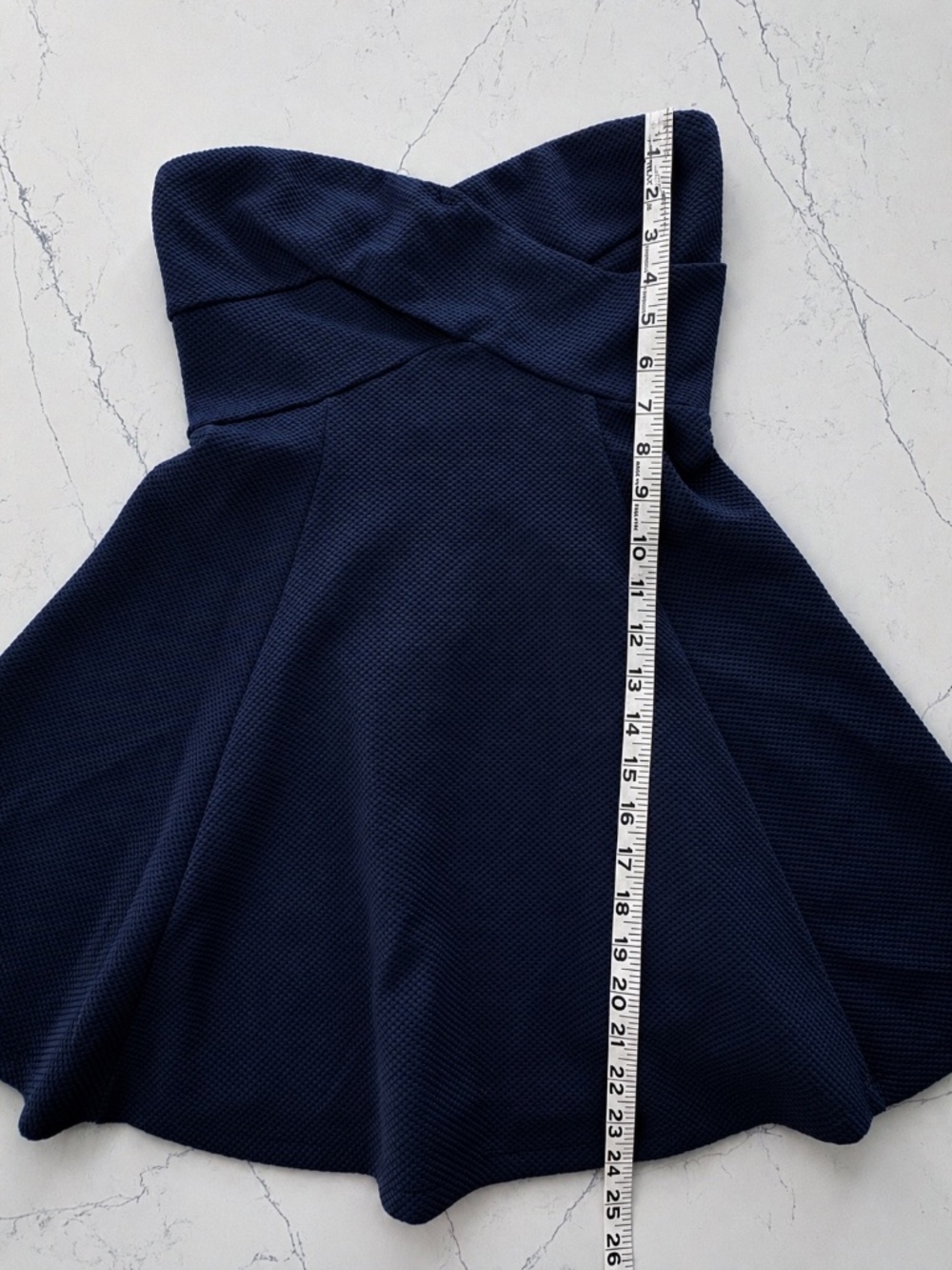 New Alythea Navy Blue Strapless Fit & Flare Mini Dress Size Small - Picture 7 of 10